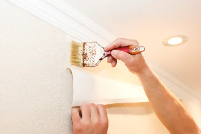 Pose de papier peint à Sansan — revêtements muraux et toiles de verre